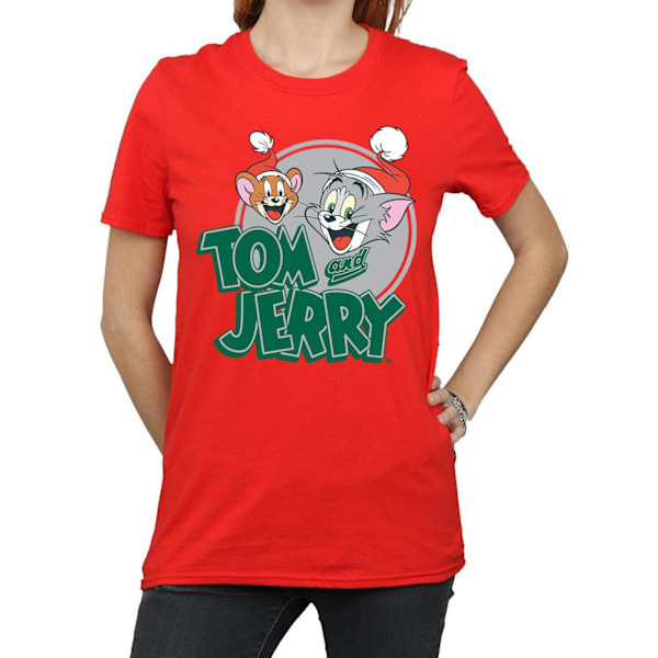 Tom And Jerry Dam/Damer Julhälsningar Bomull Pojkvän Red XL