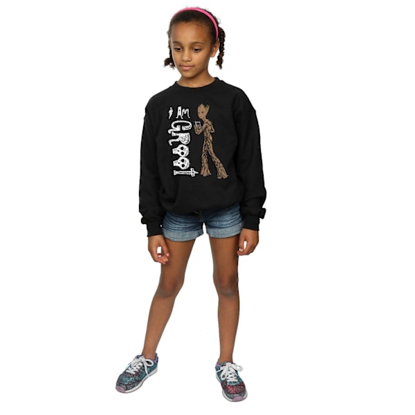 Avengers Infinity War Girls I Am Teenage Groot Sweatshirt 9-11 Black 9-11 Years