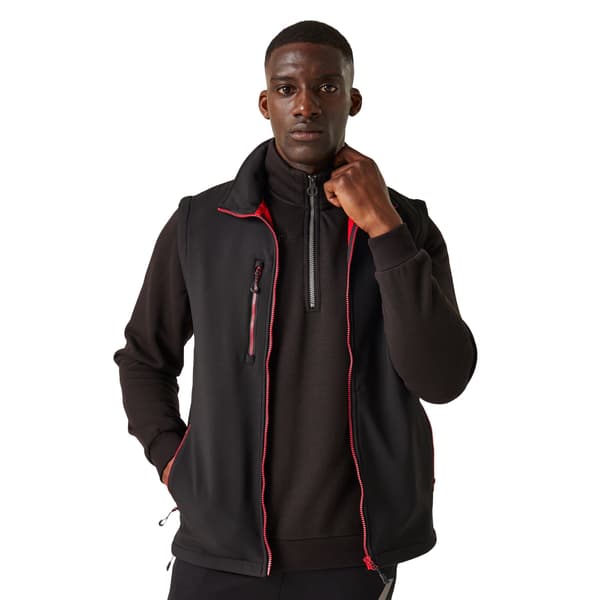 Regatta Professional Herr Softshell 2-lagers Väst XL Svart Black/Classic Red XL