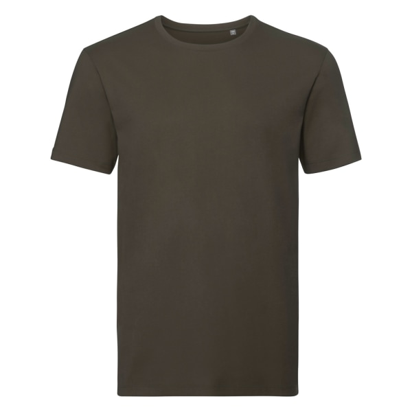 Russell Mens Authentic Pure Organic T-Shirt L Dark Olive Dark Olive L