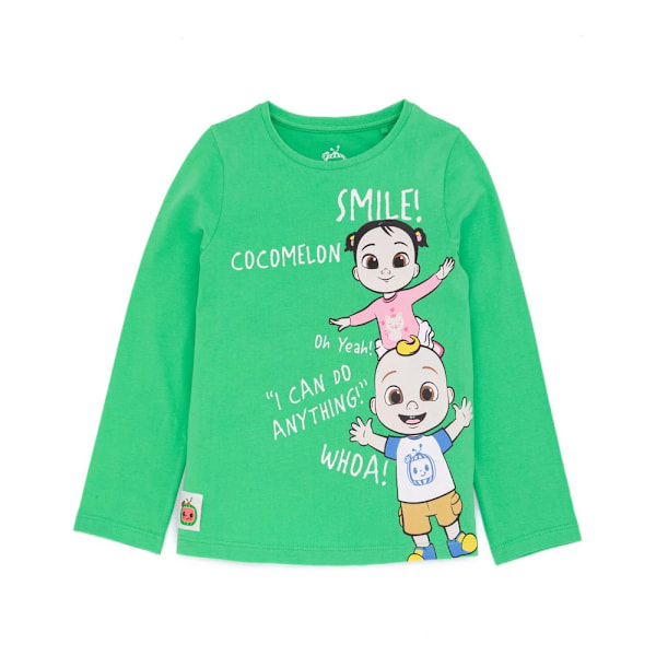 Cocomelon Barnkläder/Barn Långärmad T-shirt och Leggings Set Green/White/Pink 2-3 Years