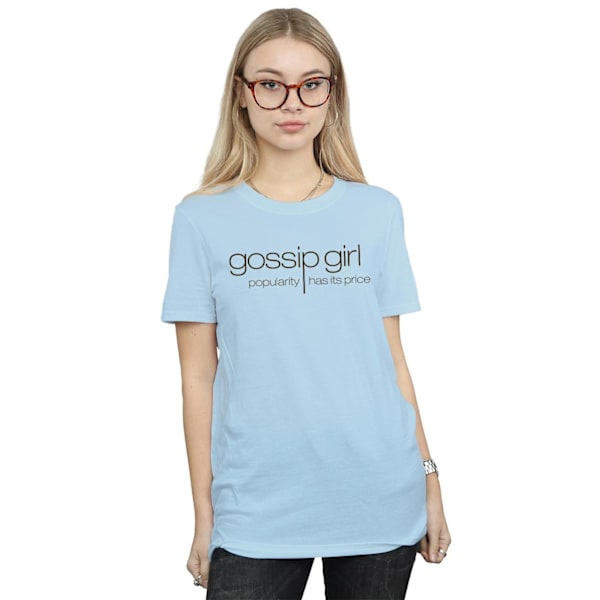 Gossip Girl Dam/Damer Klassisk Logotyp Bomull Pojkvän T-shirt Baby Blue XXL