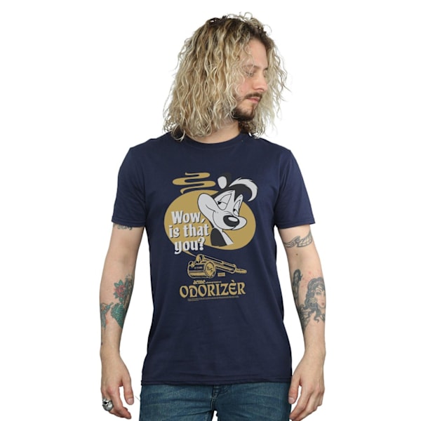 Looney Tunes Mens Odorizer Pepe Le Pew Bomull T-shirt 3XL Marinblå Navy Blue 3XL