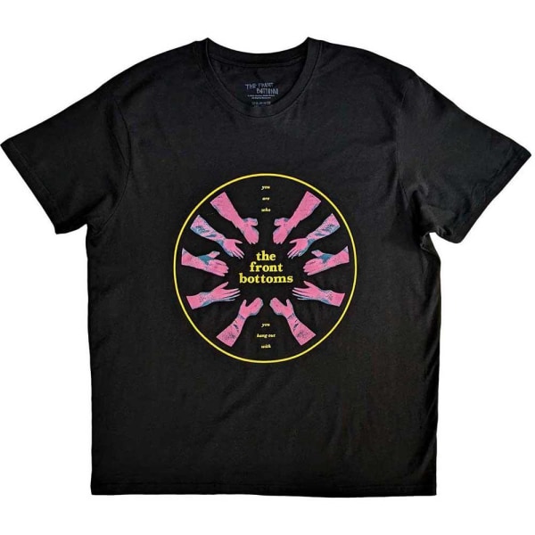 Front Bottoms Unisex Vuxen Circle Hands T-shirt L Svart/Pin Black/Pink L
