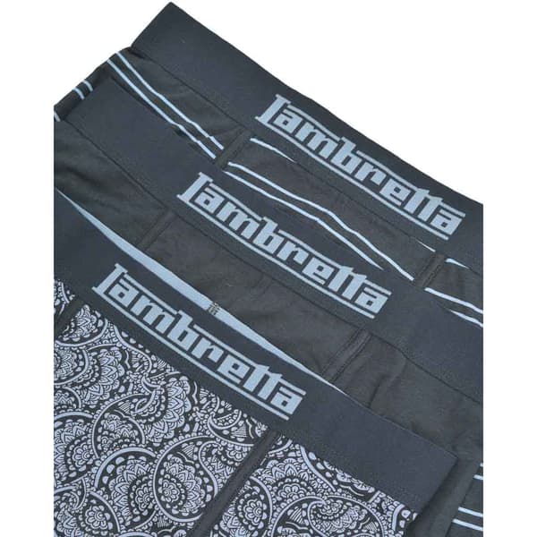Lambretta Herr Paisley Boxershorts (3-pack) M Marinblå/Blå Navy/Blue M