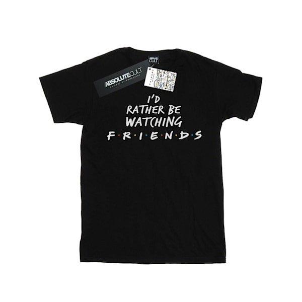 Friends Dam/Damer Hellre Vara Hemma Och Titta På Bomull Pojkvän T-shirt Black S