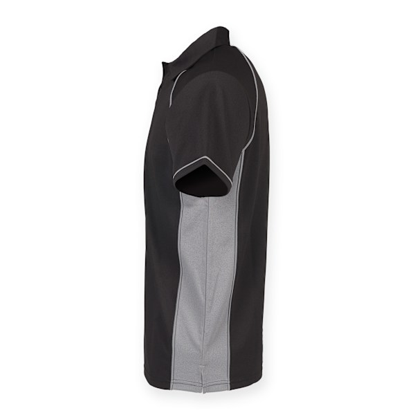 Finden & Hales Herr Piped Performance Sports Polo Shirt 3XL Bla Black/Gunmetal Grey 3XL