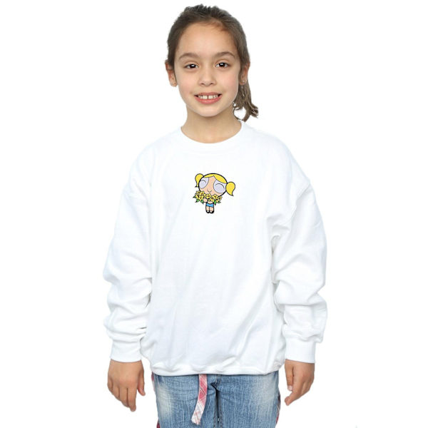 Powerpuffpinglorna Flickor Bubbles Blom Sweatshirt 5-6 År W White 5-6 Years