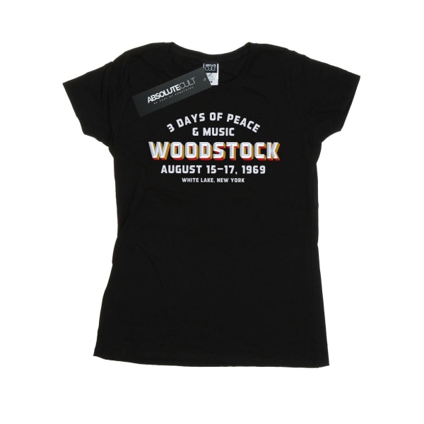 Woodstock Womens/Ladies Varsity 1969 Bomull T-shirt L Svart Black L