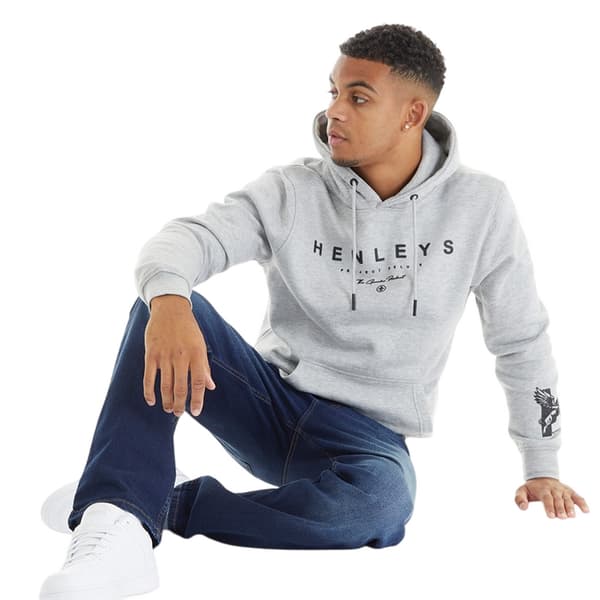 Henleys Herr Henycore Bomulls Hoodie XL Gråmelerad Grey Marl XL
