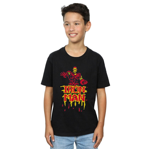 Marvel Boys Iron Man Pixelated T-Shirt 5-6 år Svart Black 5-6 Years