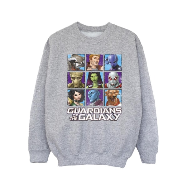 Guardians Of The Galaxy Girls Character Squares Sweatshirt 7-8 Sports Grey 7-8 Years