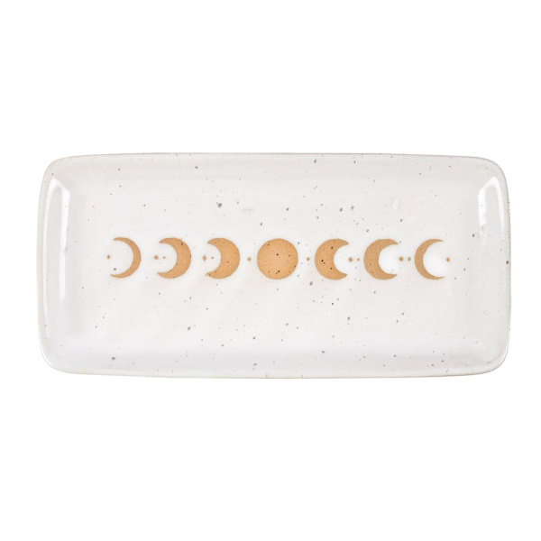 Något Annorlunda Månefaser Keramisk Prydnadsfat 1,6 cm x 8,7 cm x 18,3 cm White/Brown 1.6cm x 8.7cm x 18.3cm