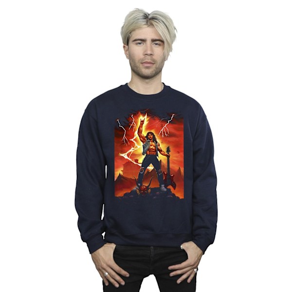 Netflix Stranger Things Hell Guitar Sweatshirt XXL Marinblå Navy Blue XXL