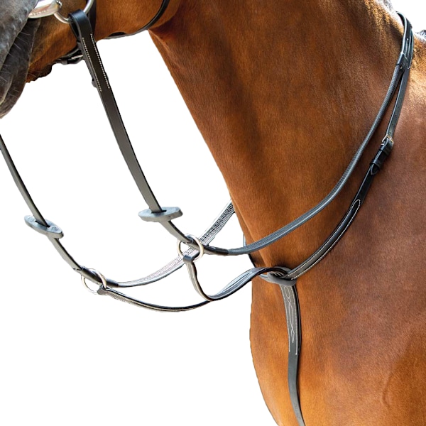 Salisbury Läder Häst Running Martingale Full Black Black Full