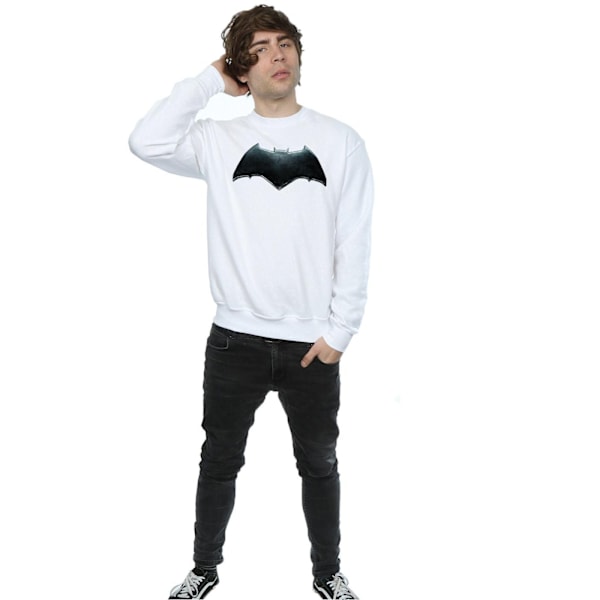 DC Comics Justice League Movie Batman Emblem Sweatshirt 3X White 3XL