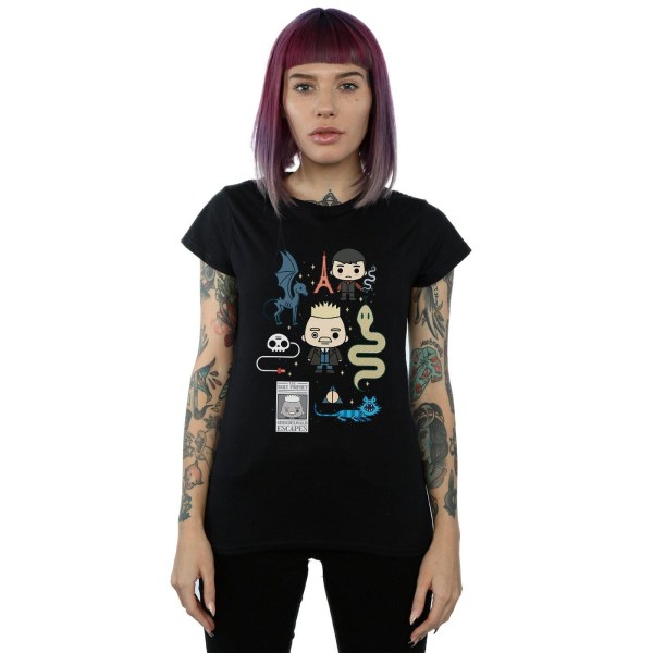 Fantastic Beasts Dam/Dam Chibi Grindelwald T-shirt i bomull Black M