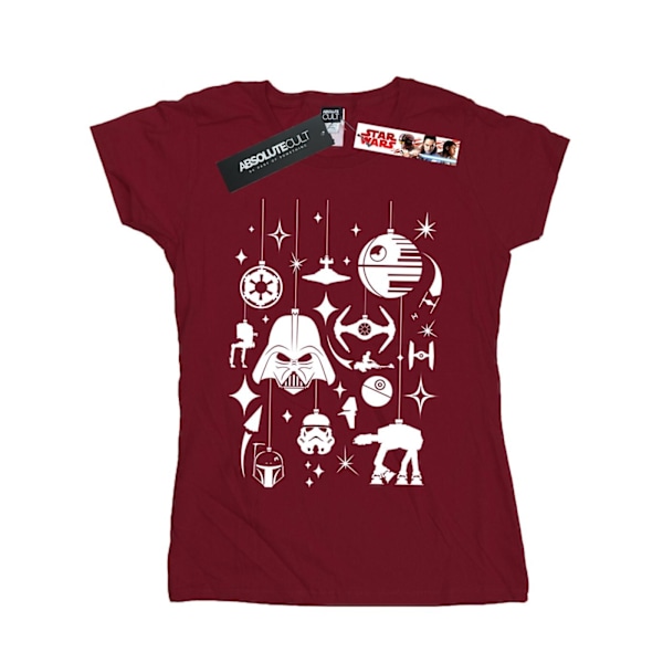 Star Wars Dam/Damer Juldekorationer Bomull T-shirt S Burgundy S