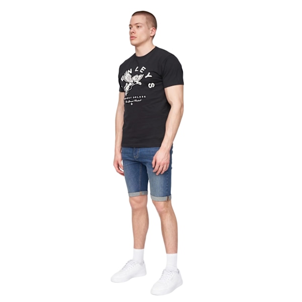 Henleys herr Flex Denim Shorts 36R Stone Wash Stone Wash 36R