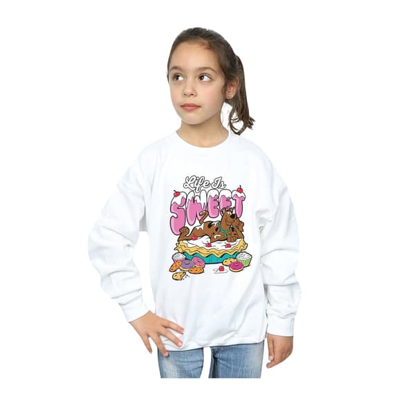 Scooby Doo Tjejer Livet Är Sött Sweatshirt 9-11 År Vit White 9-11 Years