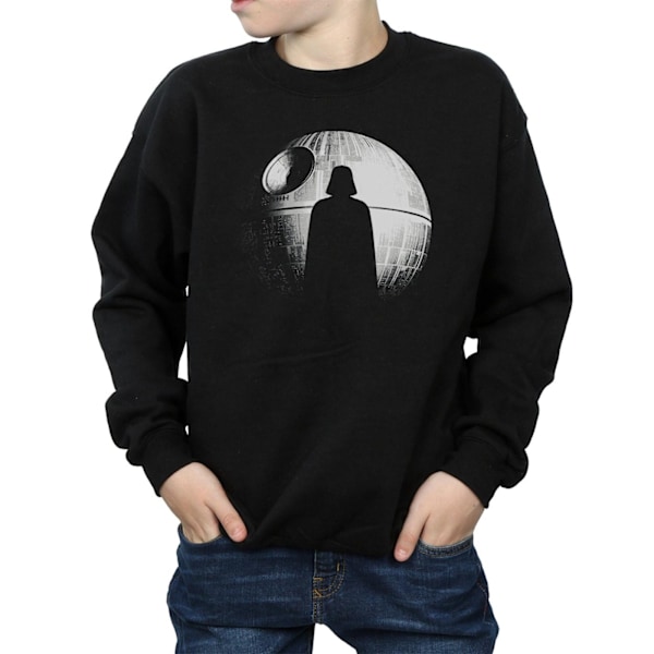 Star Wars Boys Rogue One Death Star Vader Silhouette Sweatshirt Black 7-8 Years