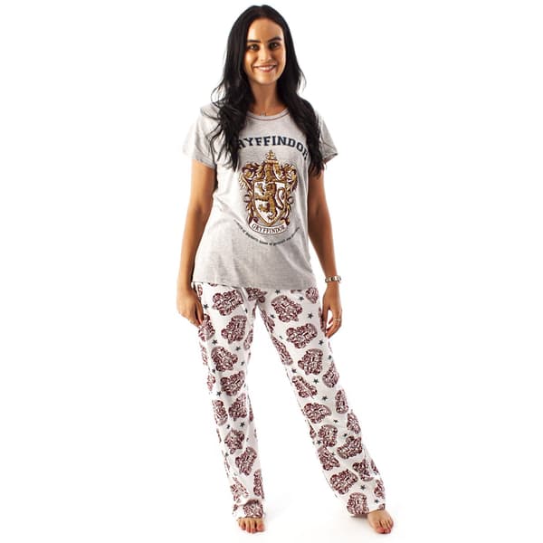 Harry Potter Dam/Dam Gryffindor Lång Pyjamas Set L Grå/Vit Grey/White/Maroon L