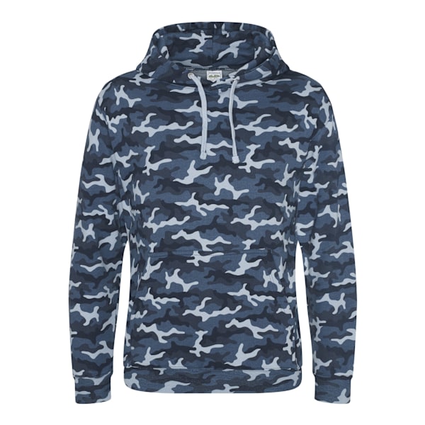 AWDis Herr Camo Hoodie S Blå Camo Blue Camo S