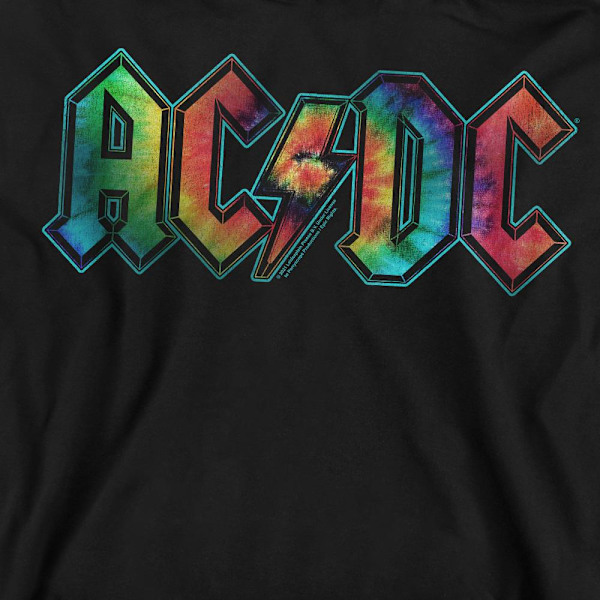 AC/DC Unisex Vuxen Tie Dye Logotyp Sweatshirt S Svart Black S