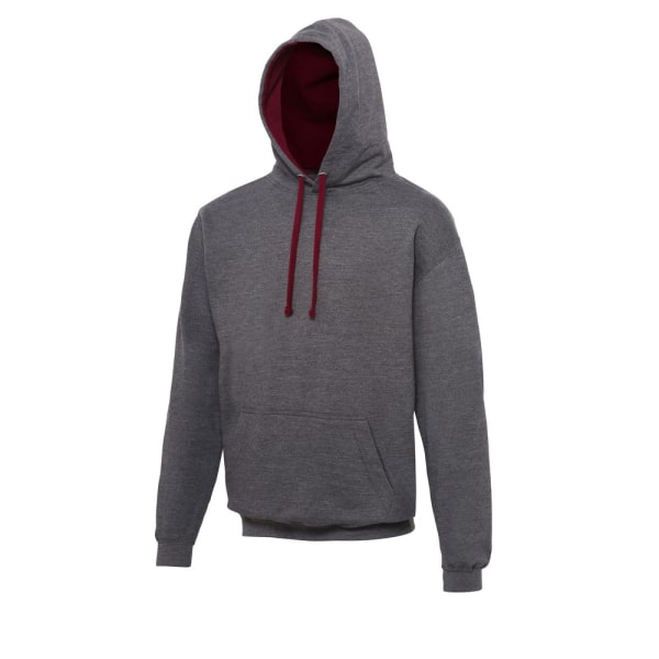 Awdis Varsity Hooded Sweatshirt / Hoodie XL Charcoal/ Burgundy Charcoal/ Burgundy XL