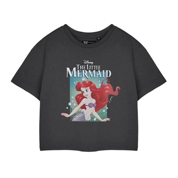 Den lilla sjöjungfrun Dam/Kvinna Ariel Bubblor Kortärmad Crop Top Charcoal M