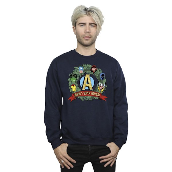 Marvel Herr Santa's Super Helpers Sweatshirt 3XL Marinblå Navy Blue 3XL