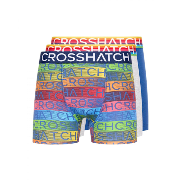 Crosshatch herrregnbågsmix boxershorts (3-pack) M blå Blue M