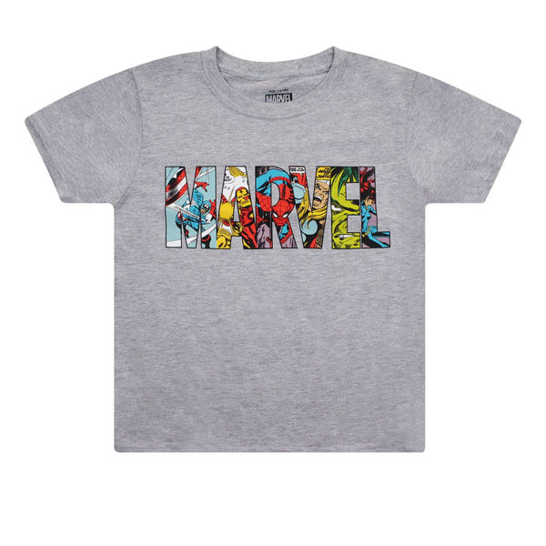 Marvel Childrens Boys Characters Logo T-shirt 9-10 Years Sports Sports Grey 9-10 Years