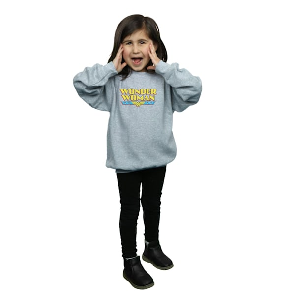 DC Comics Girls Wonder Woman Crackle Logo Sweatshirt 9-11 år Sports Grey 9-11 Years