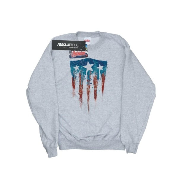 Marvel Womens/Ladies Captain America Flag Shield Sweatshirt SH Heather Grey S
