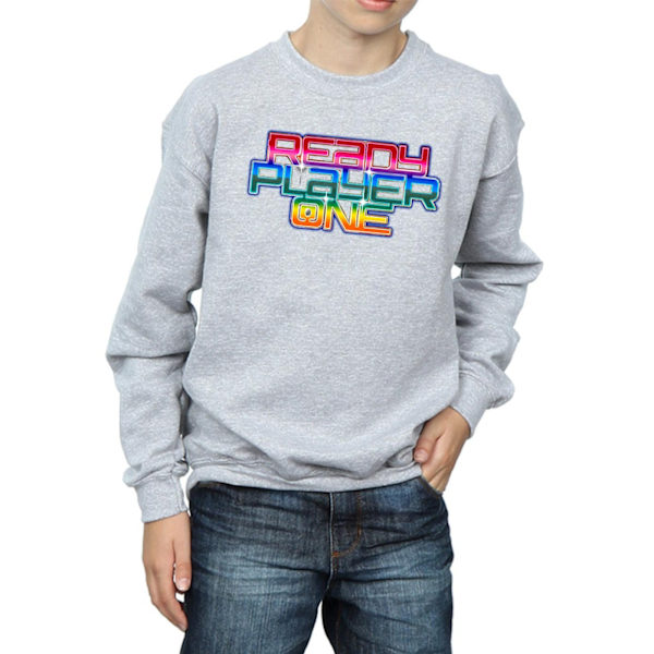 Ready Player One Boys Rainbow Logo Sweatshirt 5-6 år Sport Sports Grey 5-6 Years