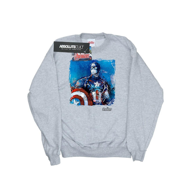 Marvel Dam/Kvinnor Captain America Art Sweatshirt XXL Heather Heather Grey XXL