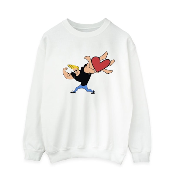 Johnny Bravo Herr Hjärta Present Sweatshirt S Vit White S