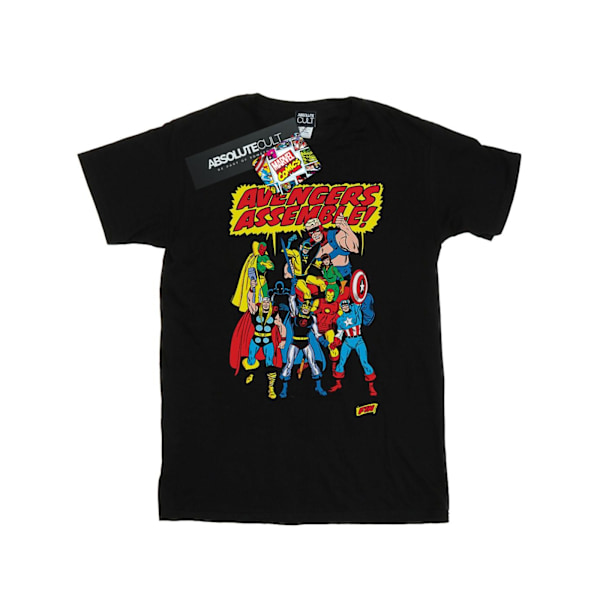 Marvel Comics Girls Avengers Assemble Bomull T-shirt 7-8 år Black 7-8 Years