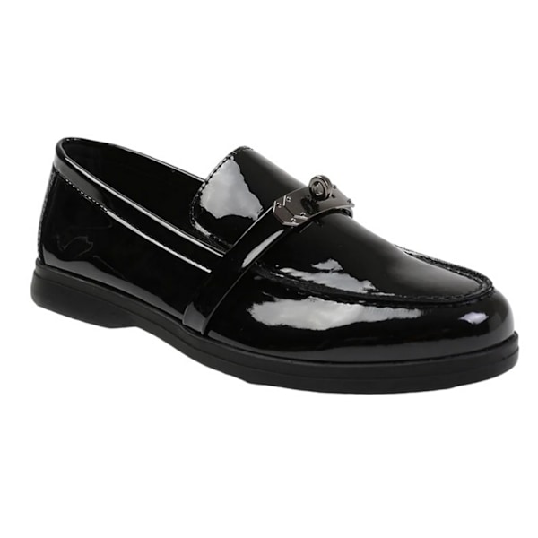 Var är det ifrån Dam/Dam Monaco Lackläder Metalldetalj Loafers Black 3 UK