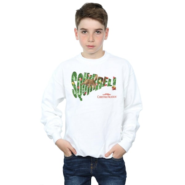 National Lampoon's Christmas Vacation Boys Squirrel Tree Sweatshirt White 7-8 Years