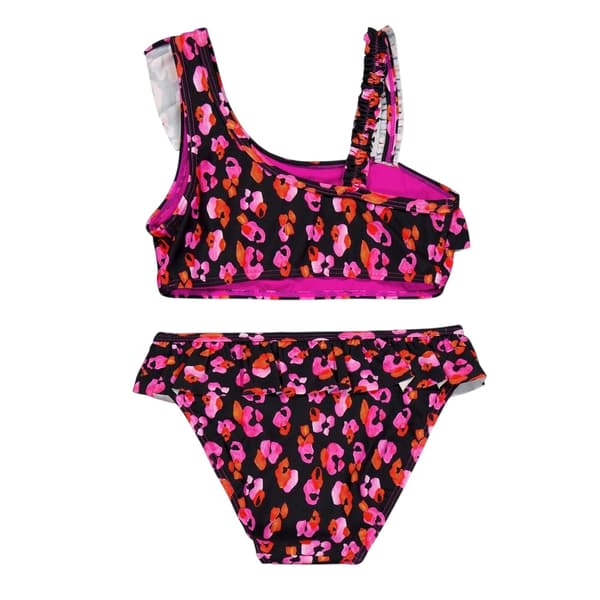 Biba Flickig Leopardmönstrad Volang Bikini Set 13 År Rosa Pink 13 Years