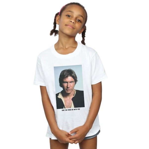 Star Wars Girls Han Solo May The Force Bomull T-shirt 9-11 år White 9-11 Years