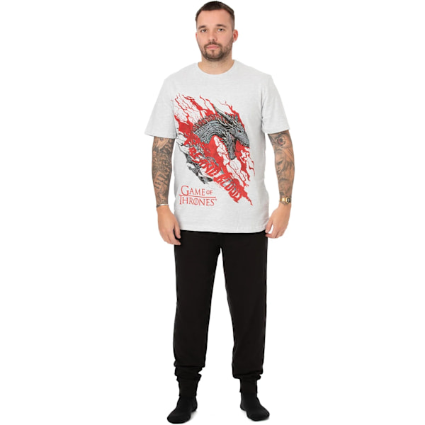 Game of Thrones herr Fire And Blood Targaryen lång pyjamas set S White/Black S
