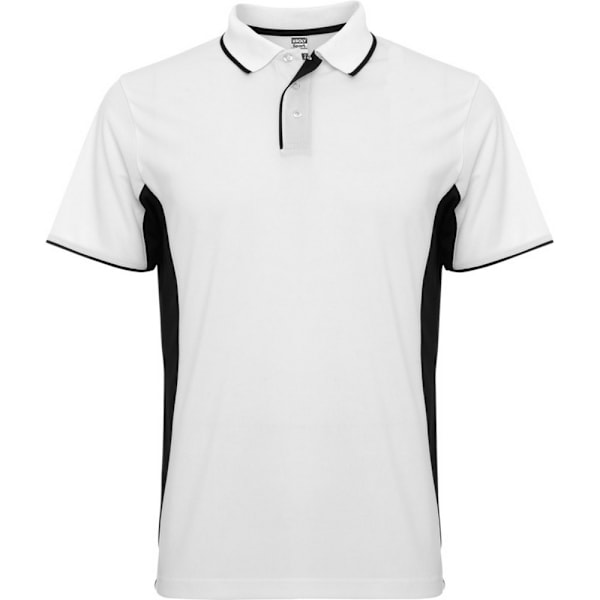 Roly Unisex Montmelo Kortärmad Sports Polotröja XXL White/Solid Black XXL