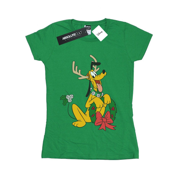 Disney Womens/Ladies Pluto Christmas Reindeer Bomull T-Shirt M Irish Green M