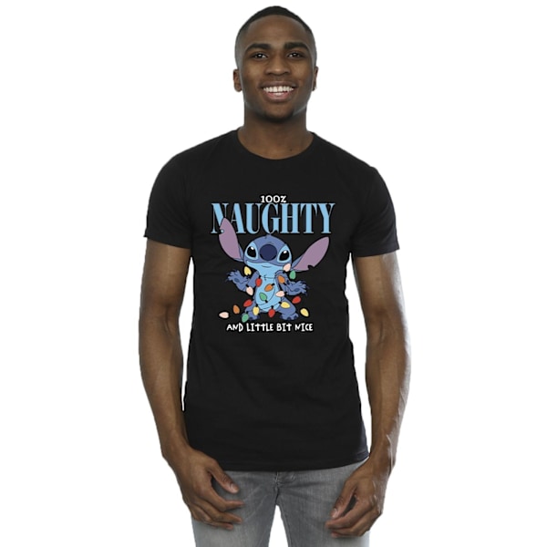 Disney Herr Lilo & Stitch Naughty & Nice T-shirt 4XL Svart Black 4XL