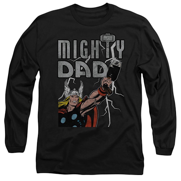 Thor Unisex Vuxen Mighty Dad Lightning Fars Dag T-Shirt L Blå Black L