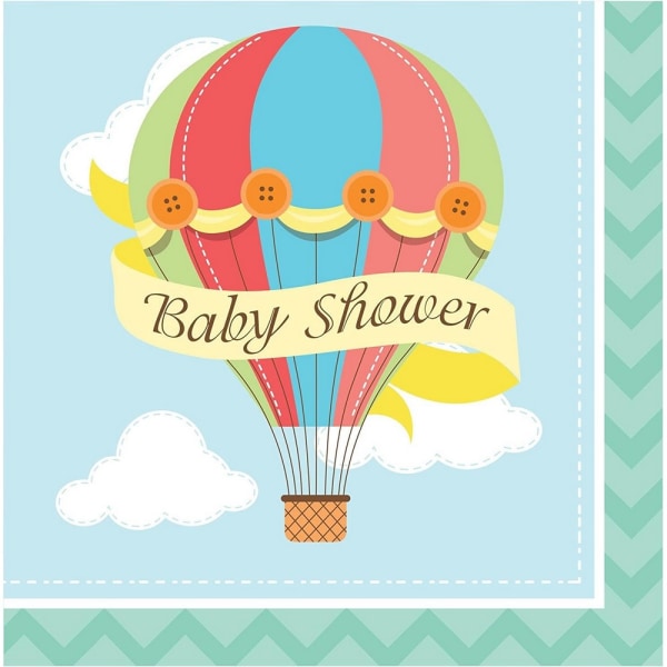 Creative Converting Up & Away Baby Shower Servetter (paket med 8) O Multicoloured One Size
