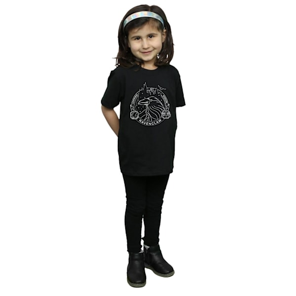 Harry Potter flickor Ravenclaw Seal bomull T-shirt 5-6 år svart Black 5-6 Years